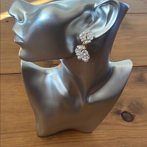 Charter Club Bridal Gold and White Crystal Cluster Earrings